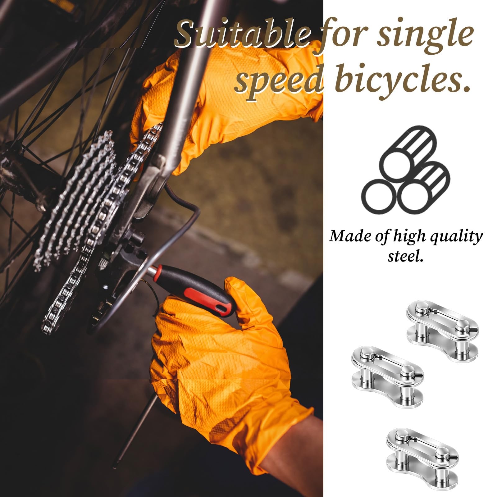 10 Pairs Bike Chain Master Link for Bicycle Missing Link, Single Speed Chain