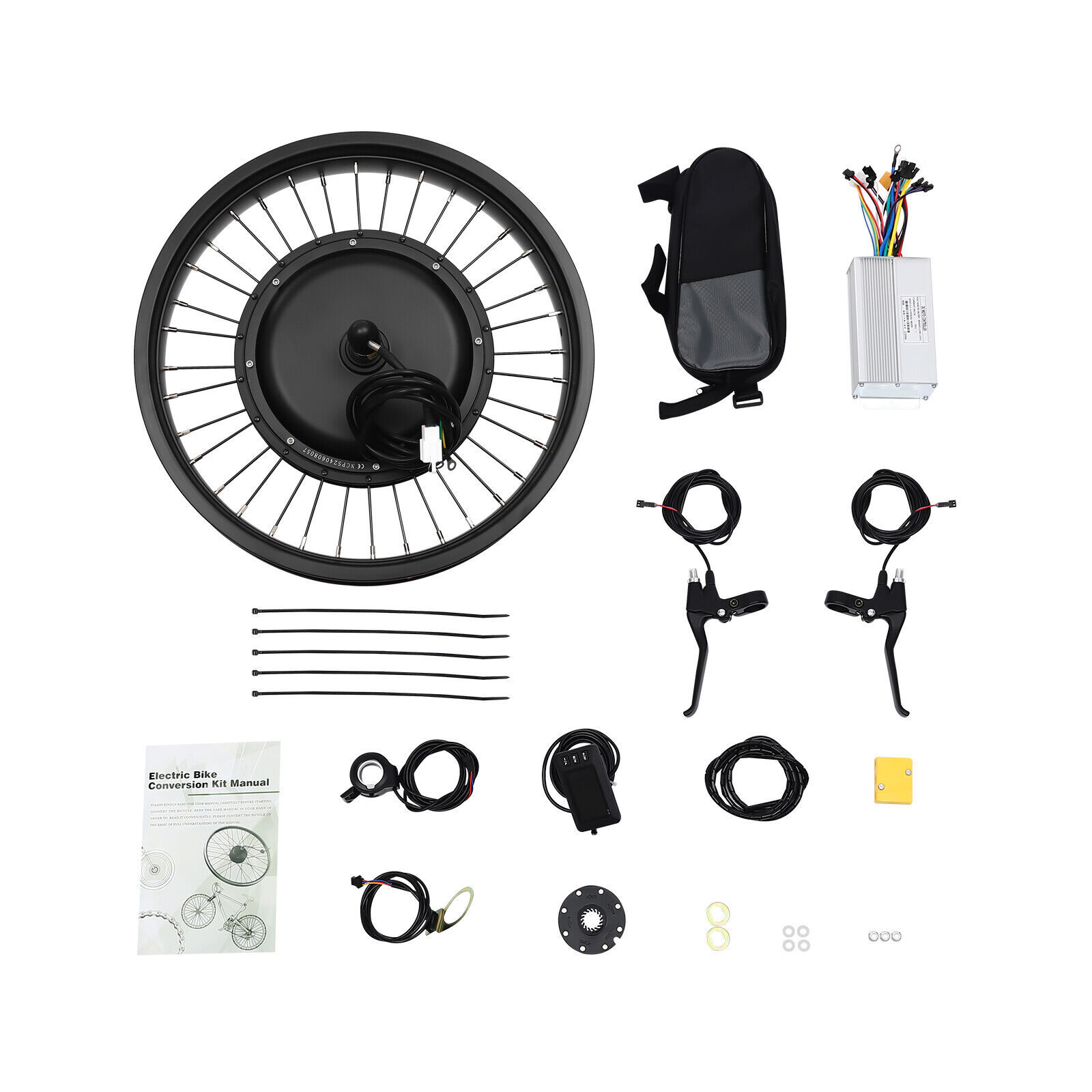 20″ 48V Electric Bicycle Front Wheel Motor Fat Tire E-Bike Conversion Kit 1000W