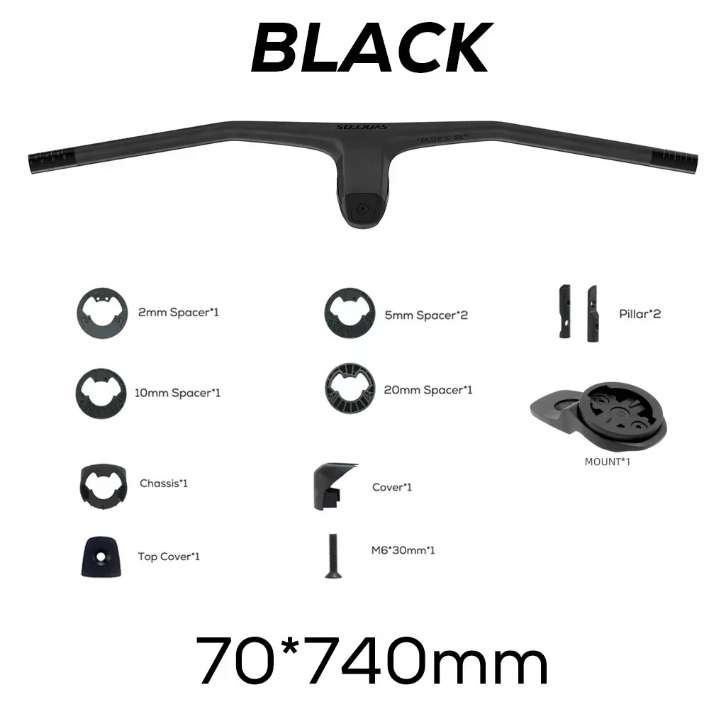 -20 Degrees Full Carbon Fibre MTB Bicycle Integrated Cockpit Handlebar 740MM