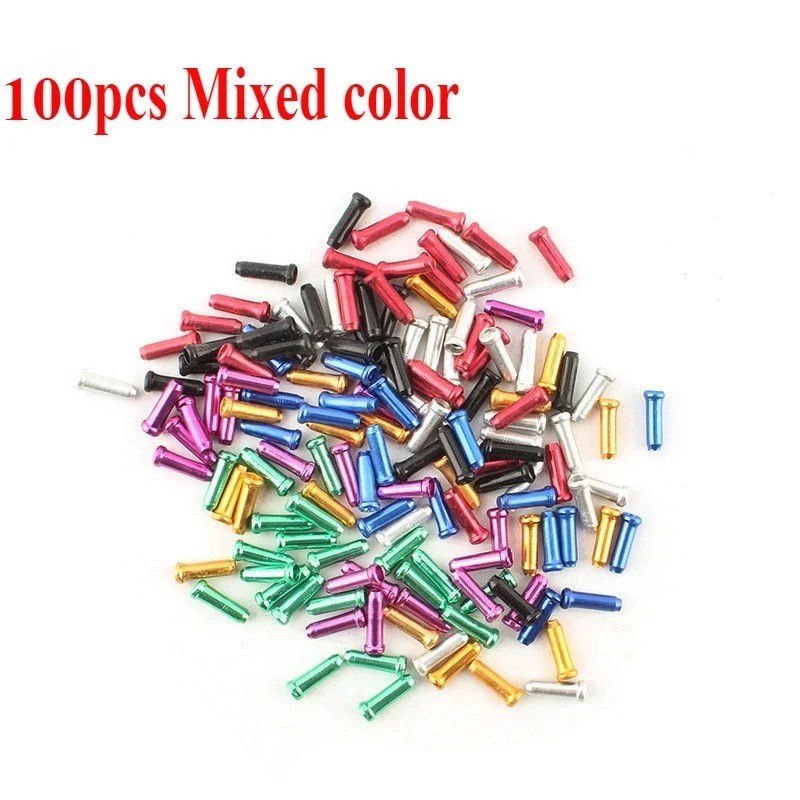 New 50 Pcs Aluminum Bike Bicycle Shifter Brake Cable Tips Caps Ends Crimps