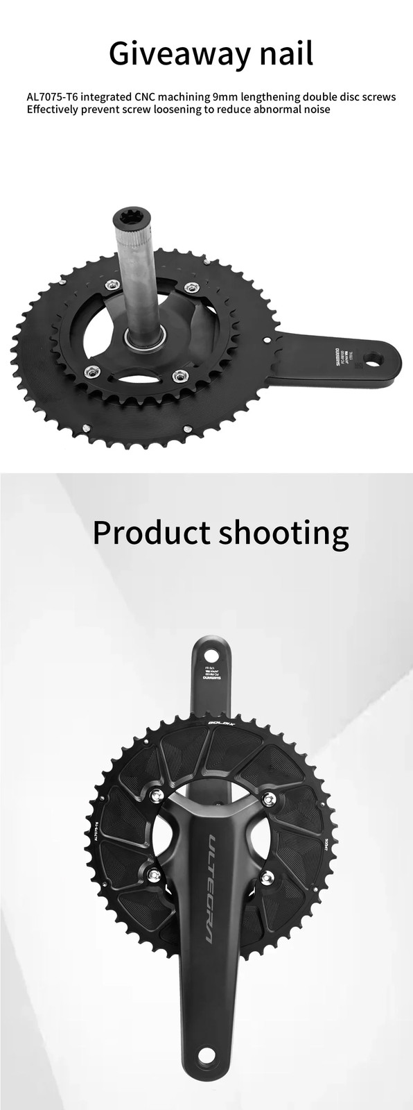 110BCD 2X Double Chainring AERO Sprocket for 11Speed 12Speed 4 BOLT Chainring