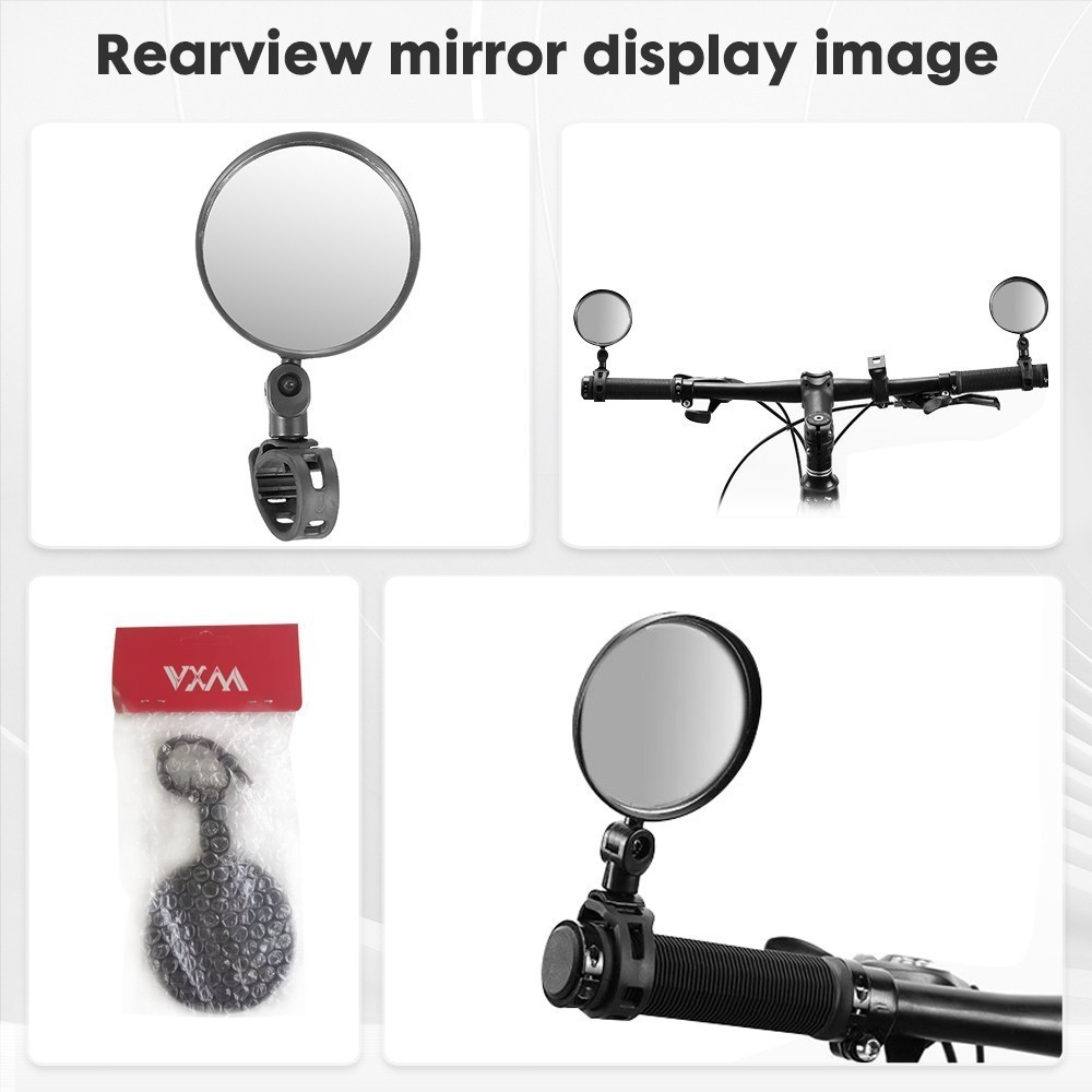 Ebike Bike Mirror Round MTB Road Handlebar Bicycle Rear Rearview Glass Cycling