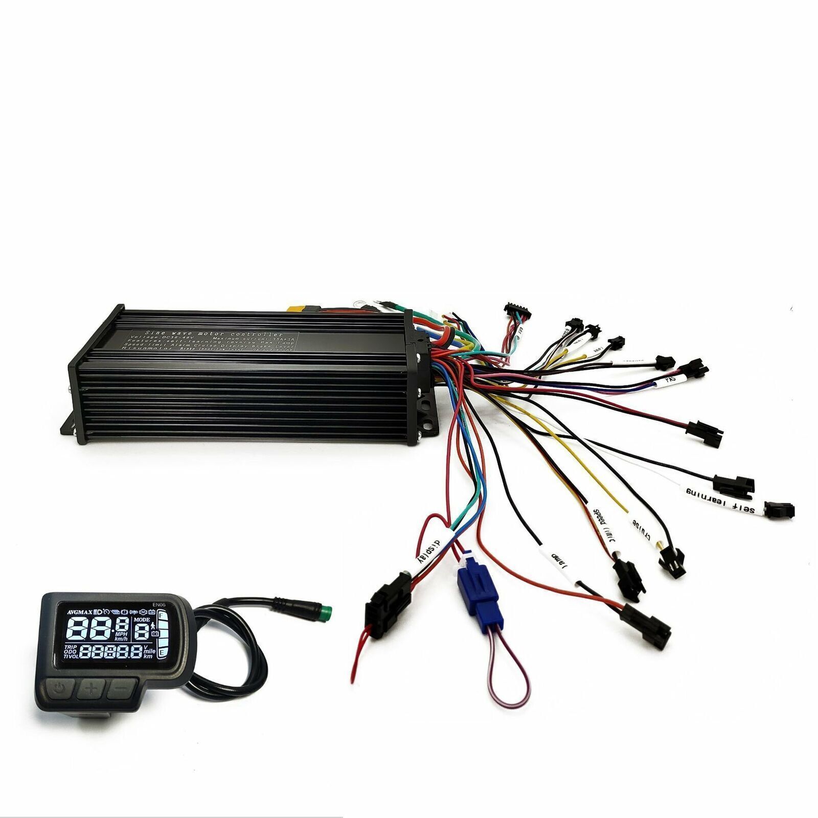 Ebike 36V 48V 52V 1500W 3 Mode Sinewave Controller with EN06 or UKC1 LCD Display