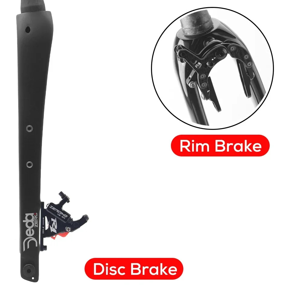 Carbon Fiber Gravel Bike Front Fork Tapered Matte 700C*45C Thru Axle 12*100m