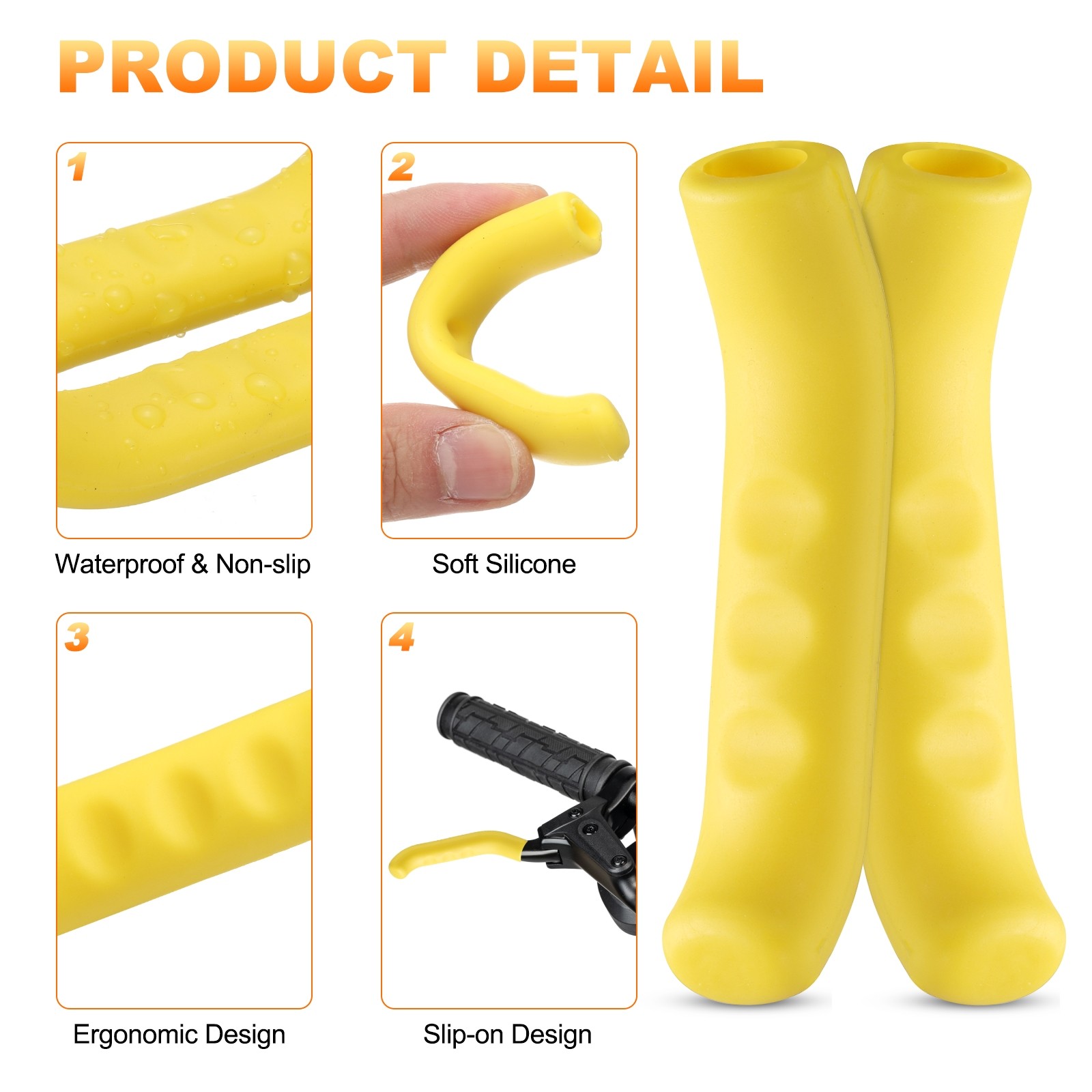 1 Pair Brake Lever Cover Silicone Anti-Slip Bike Brake Lever Protector Blue