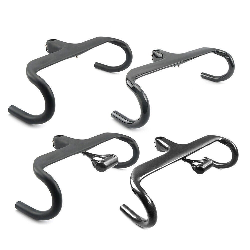 Road Bike Integrated Bar Stem Bicycle Handlebar 400/420/440mm UD Carbon Fiber co