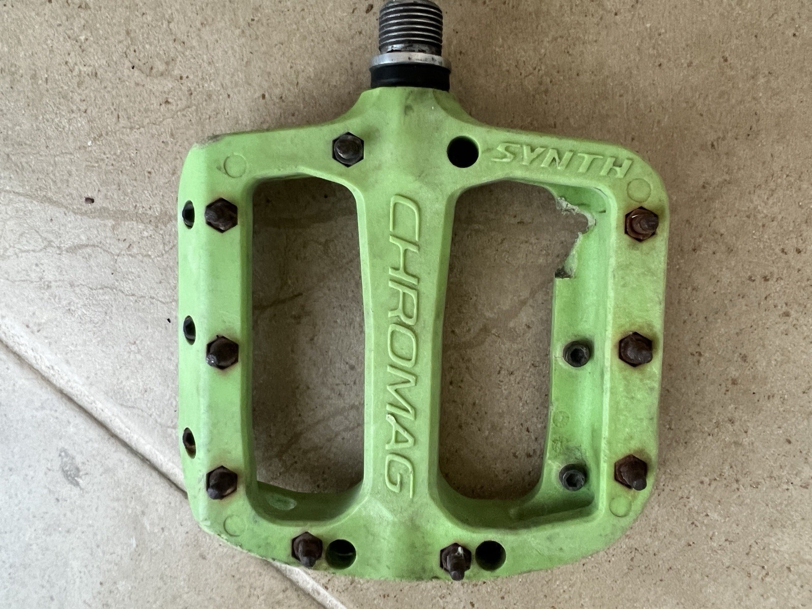 Chromag Synth Platform Bike Pedal Set Nylon Body Green Mountain Bike