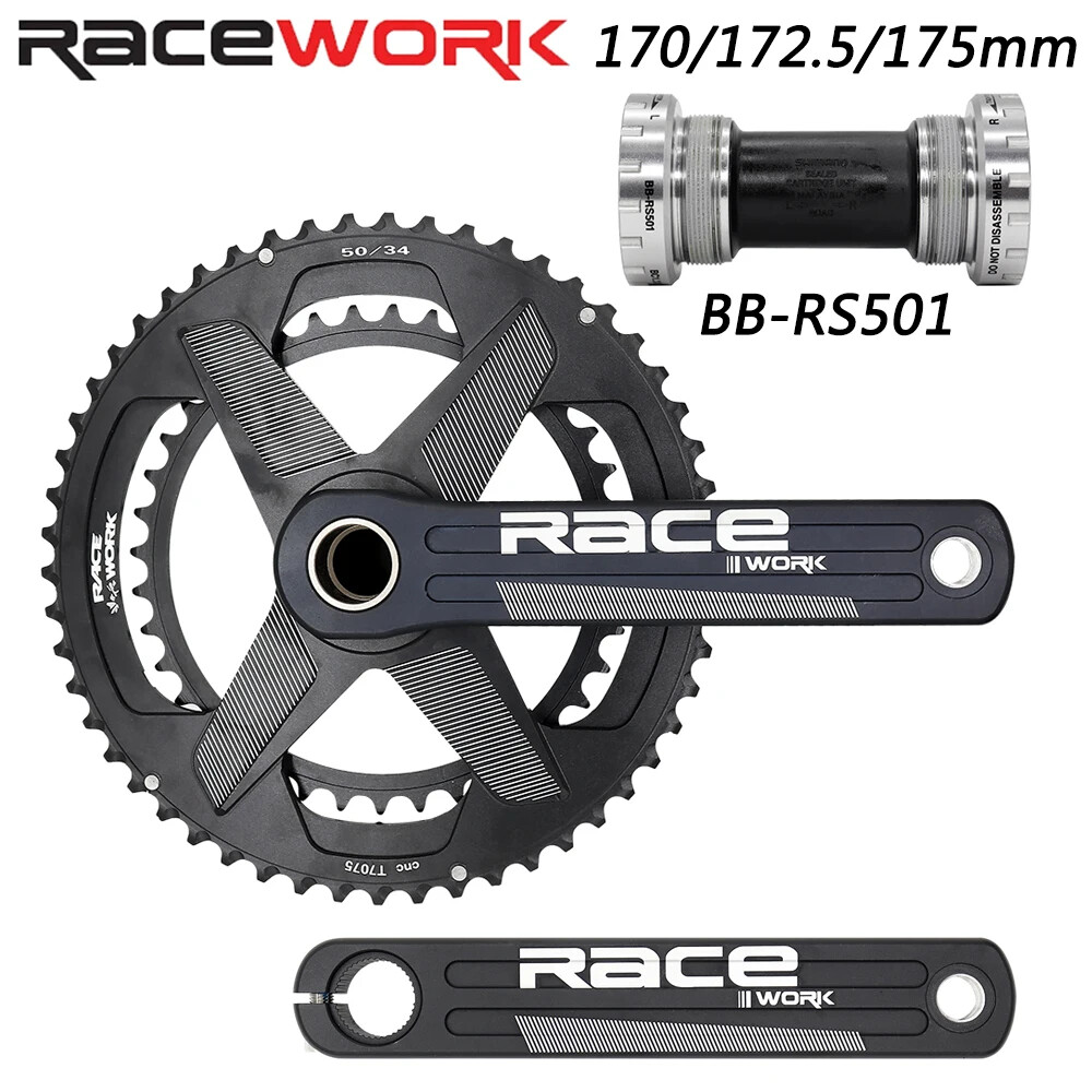 Road Bike Crankset Crank 170/172.5/175mm Double Chainwheel 50-34T/52-36T/53-39T