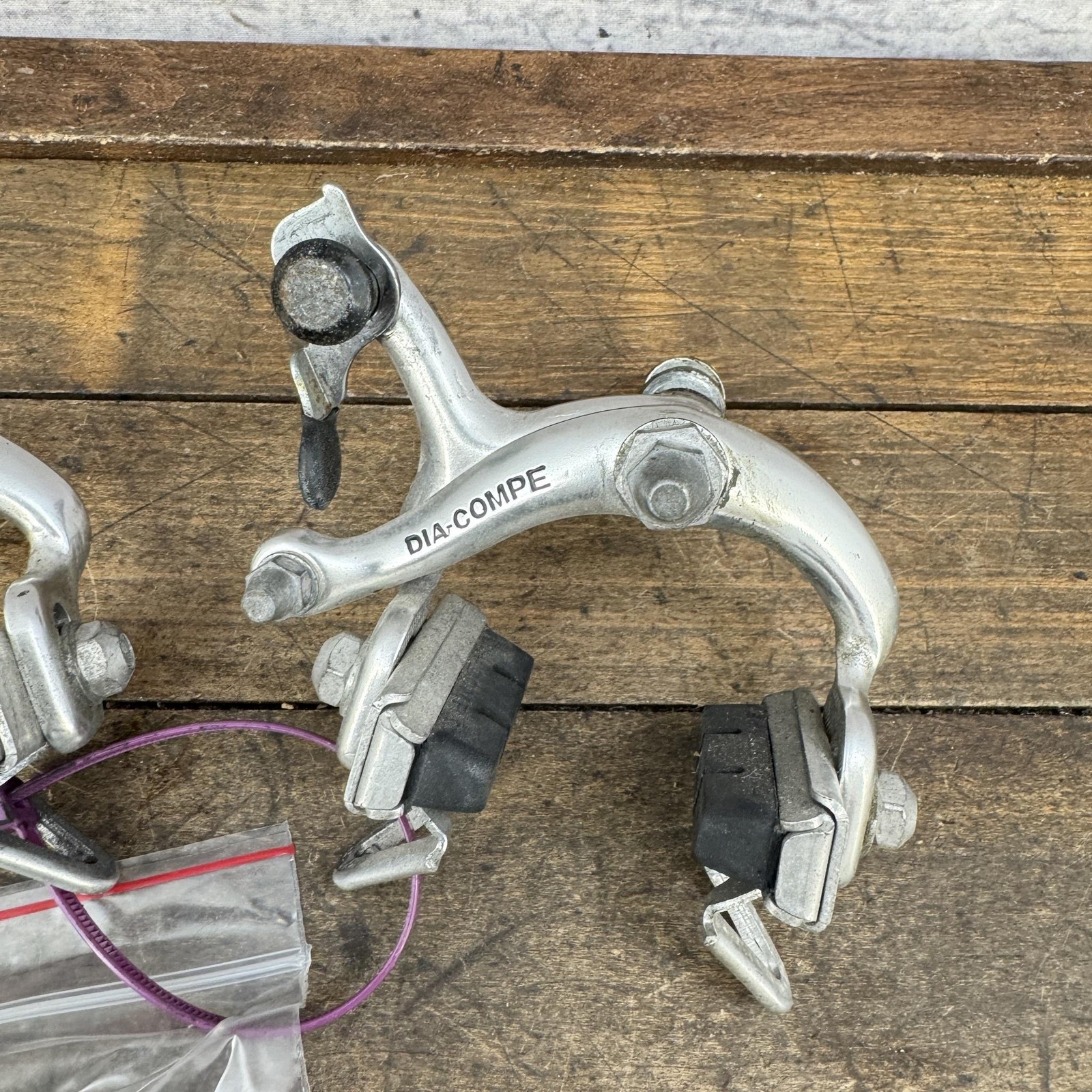 Vintage Dia Compe 400 Caliper Brakes Set Recessed Side Pull Road 80s Bike Japan