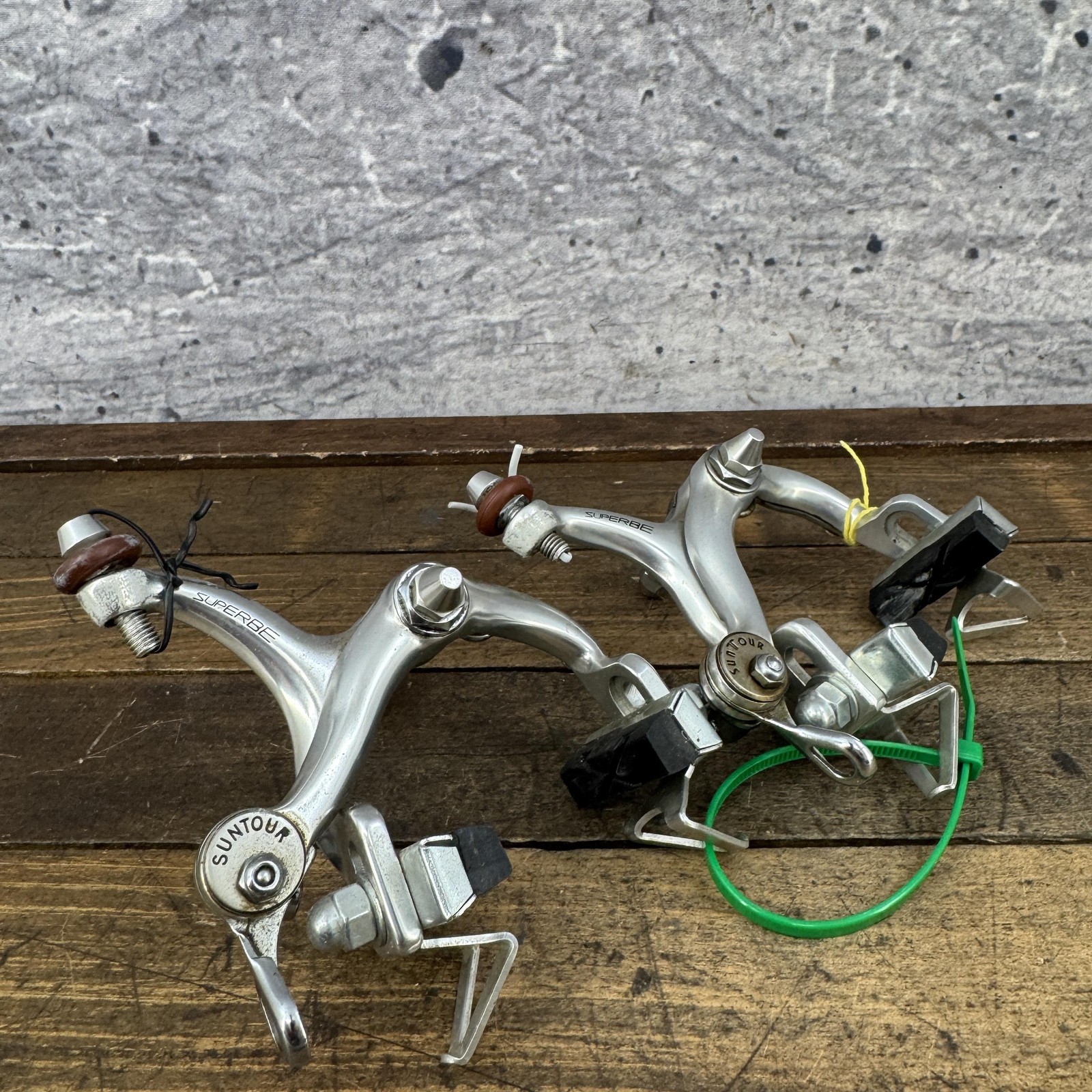 Vintage Suntour Superbe Caliper Brakes Set Silver Nut Road Bike Side Pull Japan