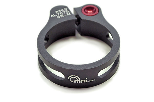 OMNI Racer WORLDS LIGHTEST Super-Lite Offsett Seatpost Clamp: 34.9mm BLACK