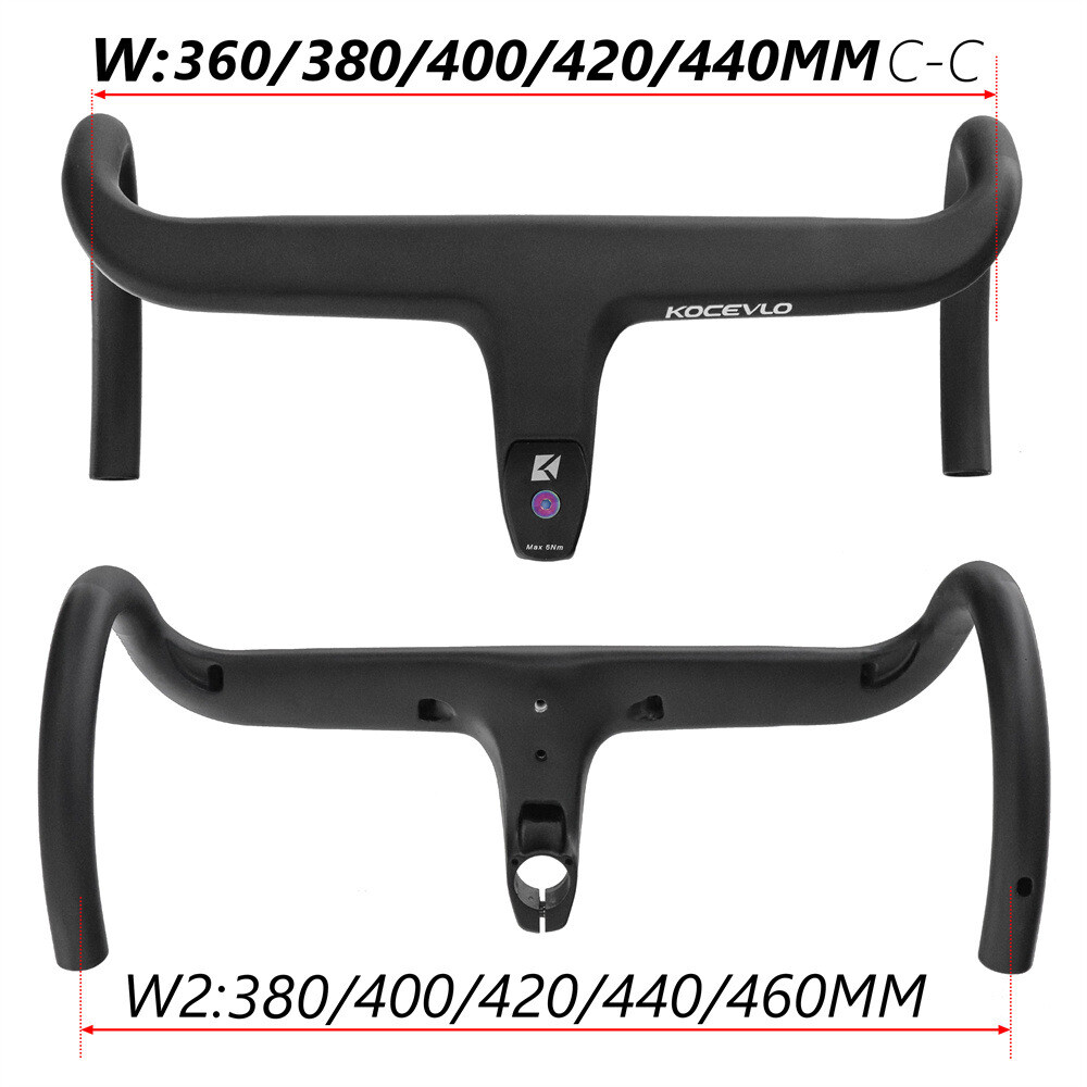 Cabron Fiber Integrated Handlebars Road Bike Drop Bar 28.6*360/380/400/420/440mm