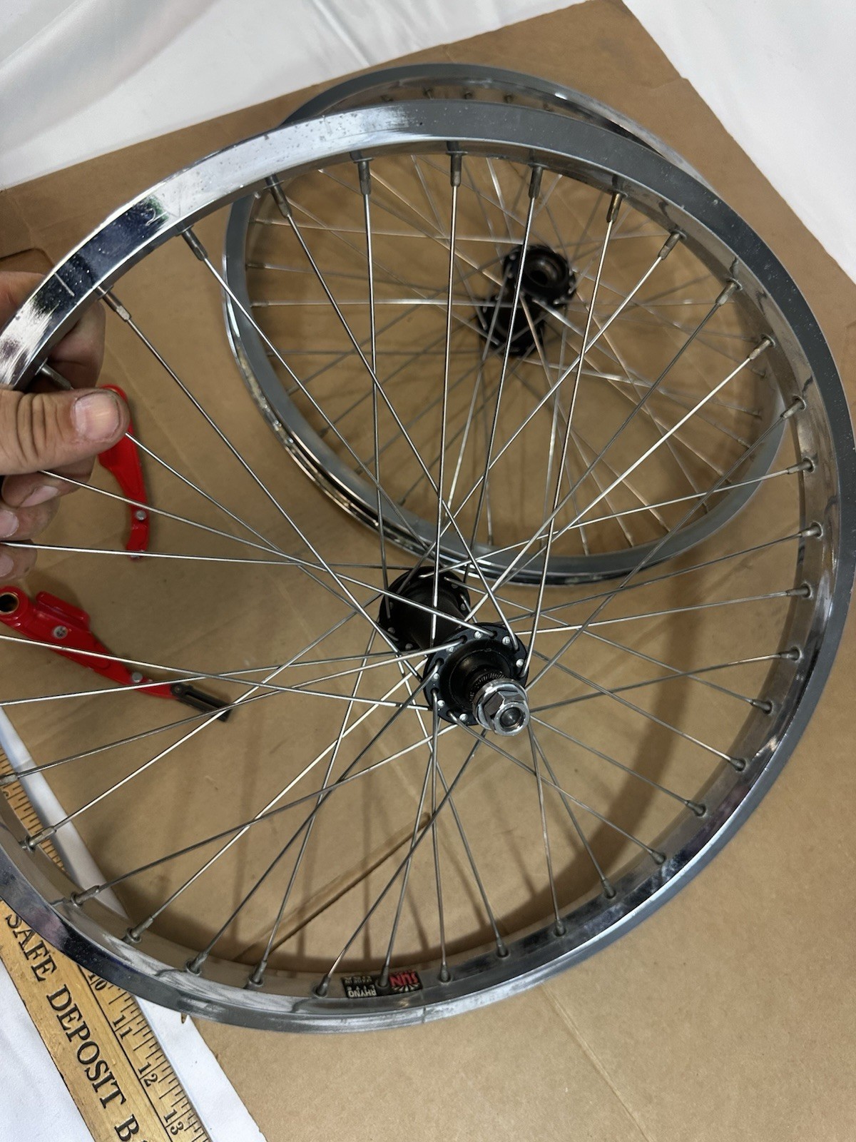 NOS Shimano DX FH-MX66 DX HB-MX66 BMX 20”36 Hole USA Sun Rim SHOW CHROME Wheels