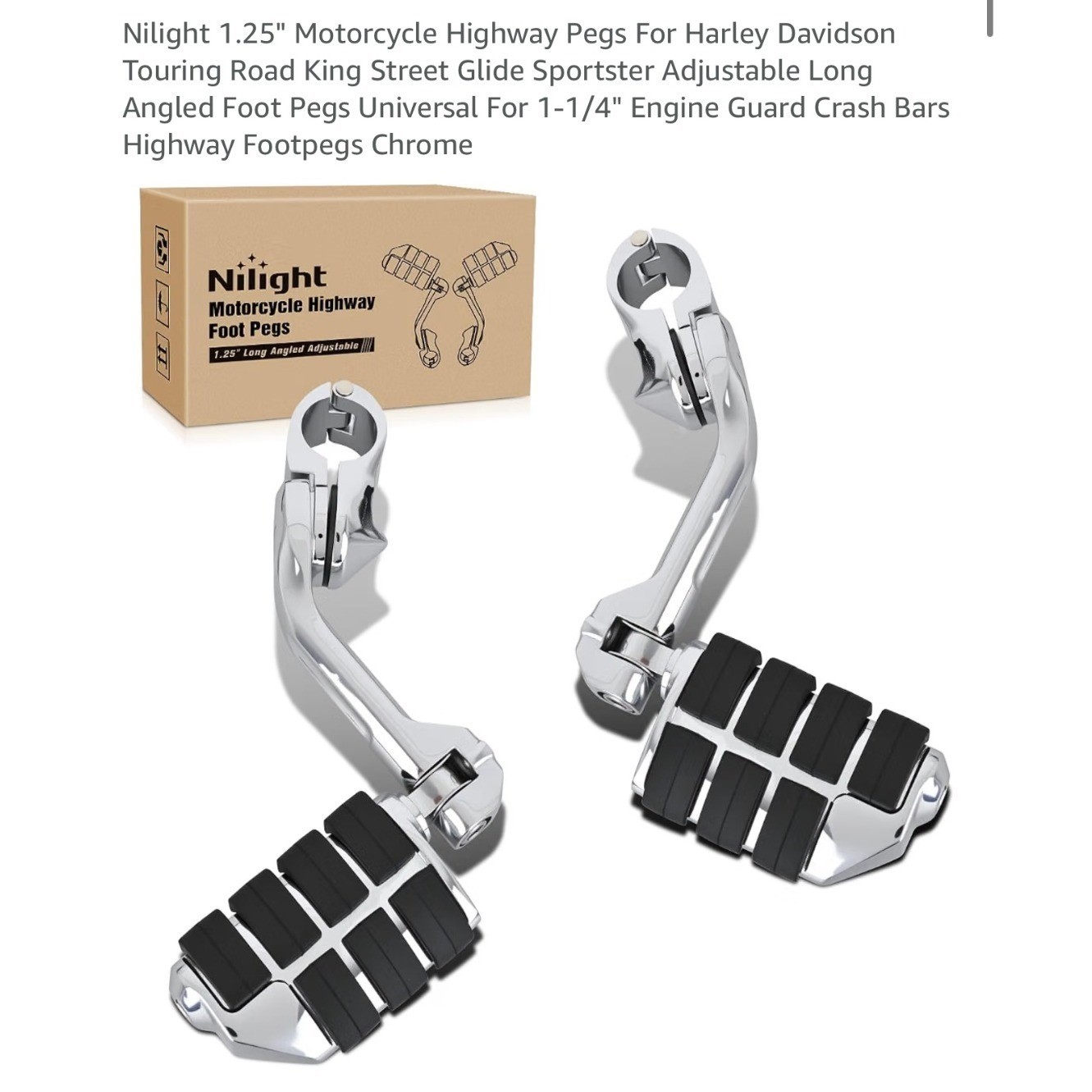 1-1/4″ 1.25″ Motorcycle Highway Crash Bar Foot Pegs Fit For Harley Touring