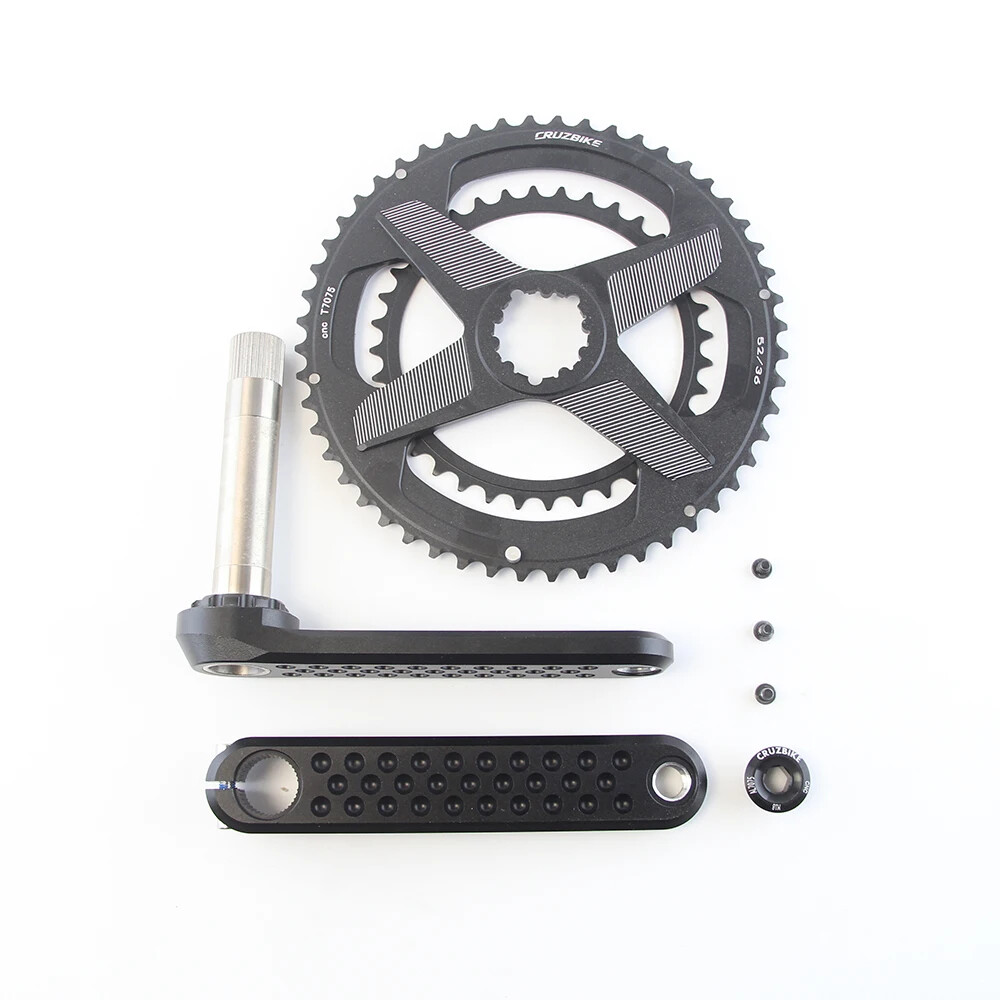 Road Bike Crankset 155/160/165/170mm Cranks with Double Chainring 46-30/48-32T