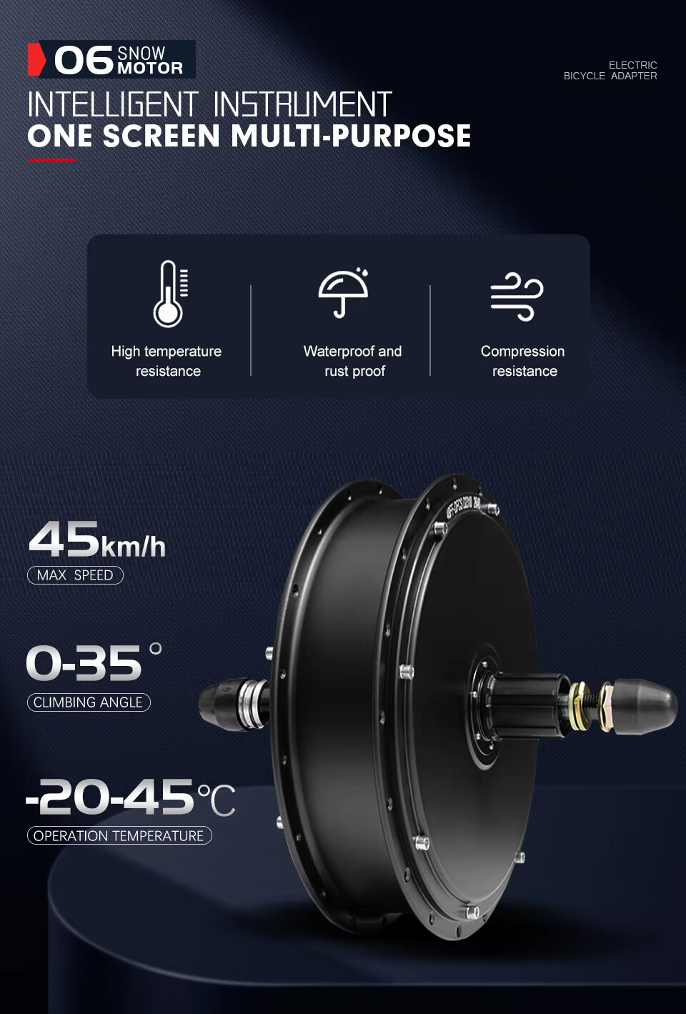 48V 1000W 4.0Tyre Rear Cassette Hub Motor Wheel for Snow E-bike Conversion Kit