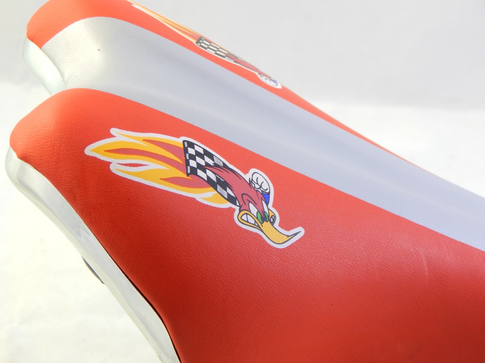 NOS Honda BMX Racing Seat Saddle Red Silver Chrome Railed HRC Woody Bicycle
