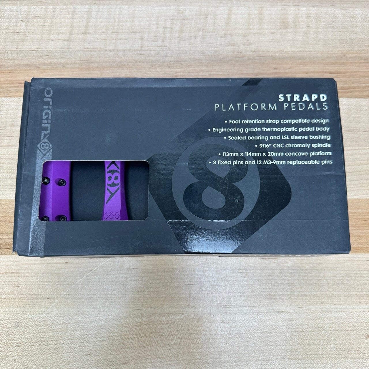 New! Origin8 Strapd Purple Composite Platform/Flat MTB Bike Pedals 364g MSRP $60