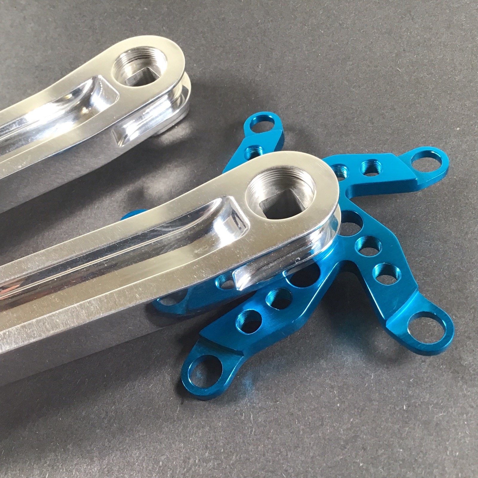 Kooka Crank Arm Set Silver/Blue 170mm 74/110 NOS Vintage MTB Grafton Yeti Klein