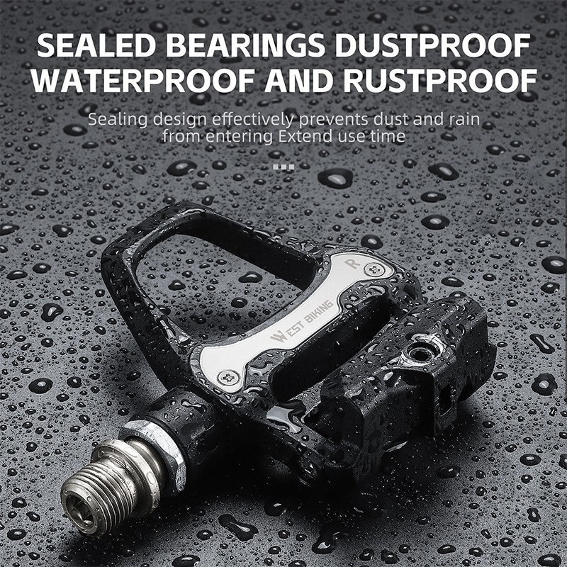 WEST BIKING DU Sealed Bearing SPD Road Bike Bicycle Clipless Pedals 6°Cleats