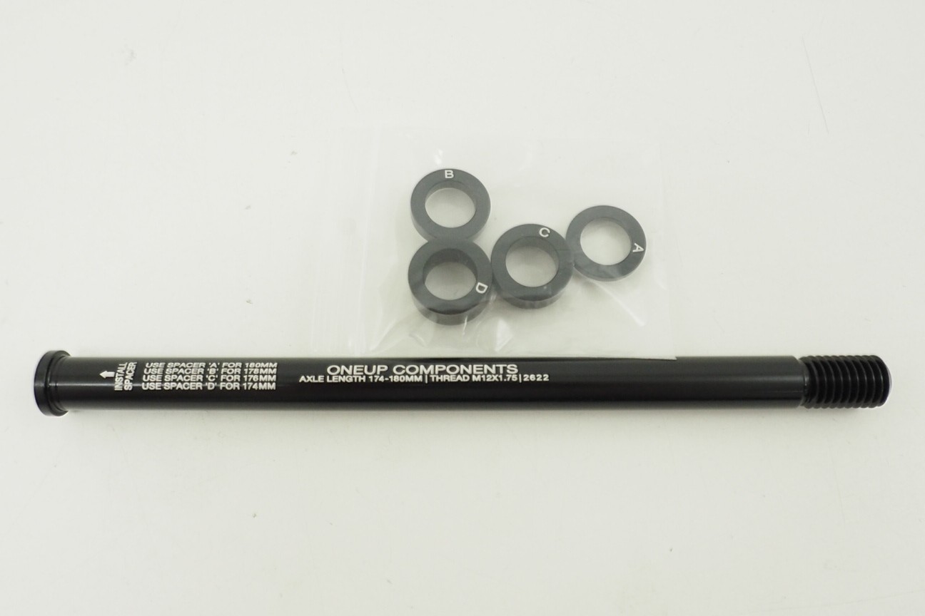 NEW! OneUp Rear Mountain Bike Axle 174-180mm M12x1.75 Black