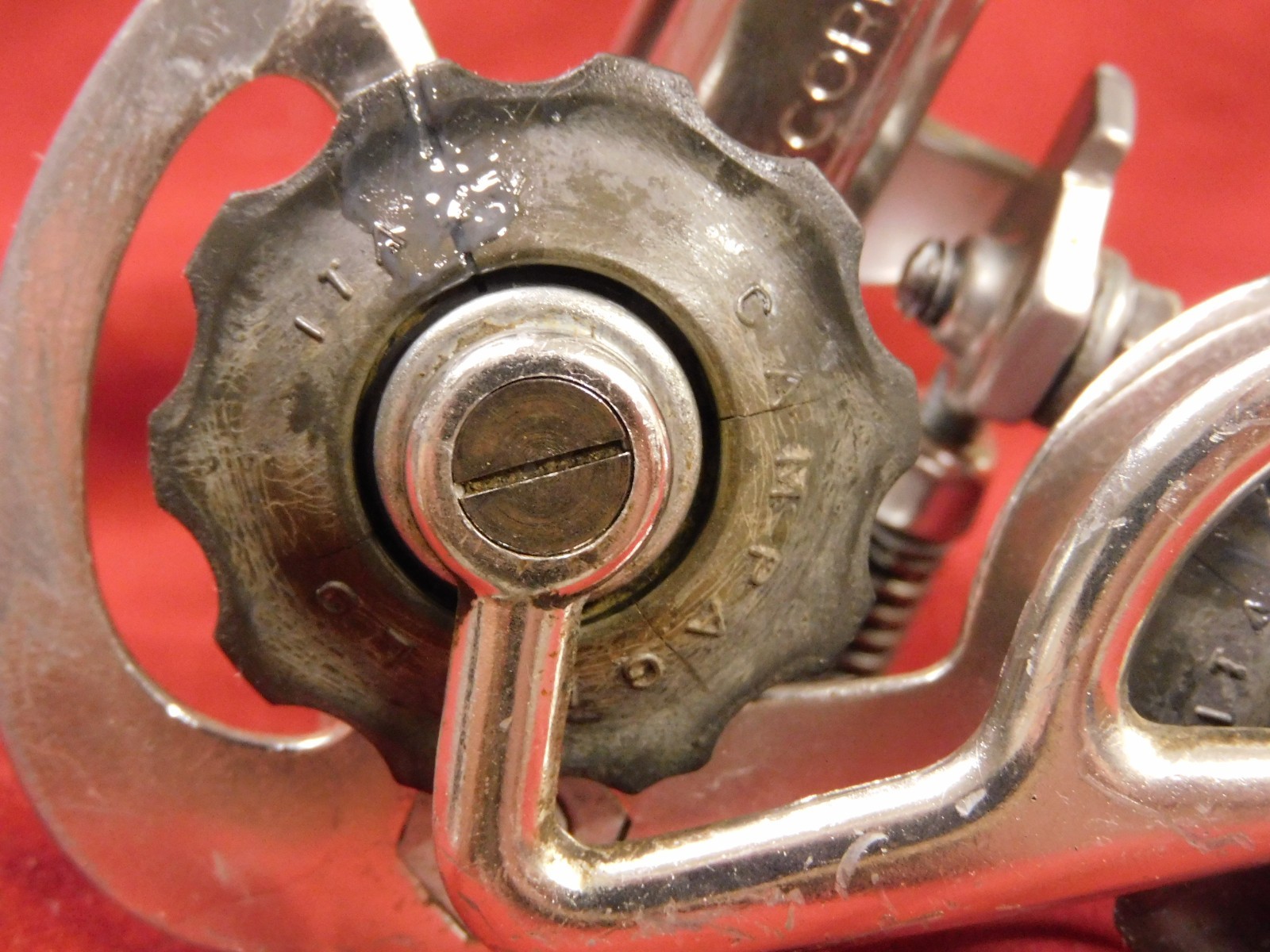 Vintage Pat. 81 Campagnolo 4001 Super Record Rear Derailleur w/ Titanium Bolts