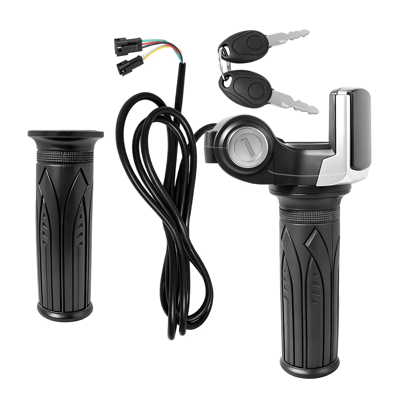 48V Half Twist Throttle with LED Display Grip Lock Key Set, Electric Scooter …