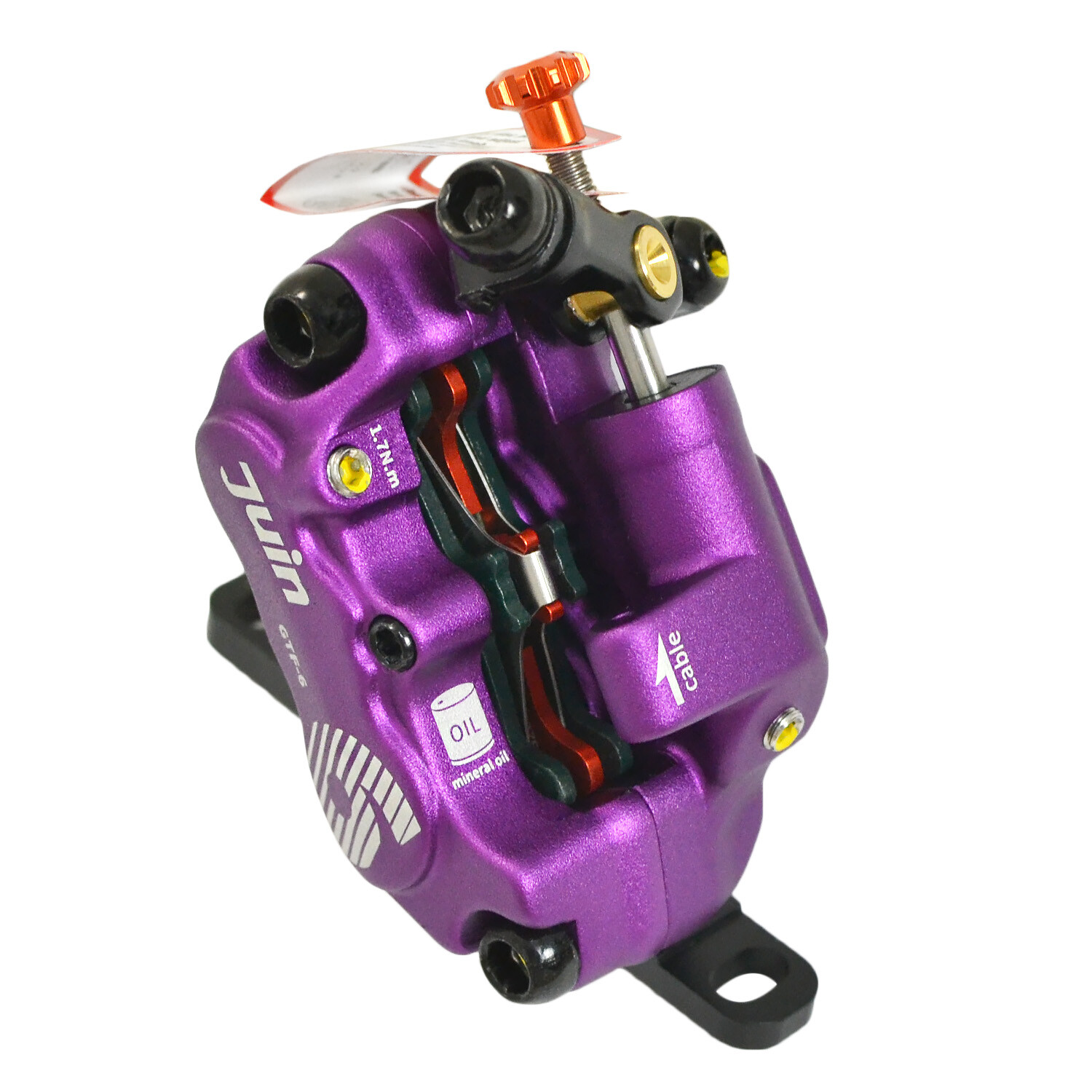 JUIN TECH GTF-6 6 Pistons FlatMount eBike CX Hydraulic Disc Brake Caliper,PL