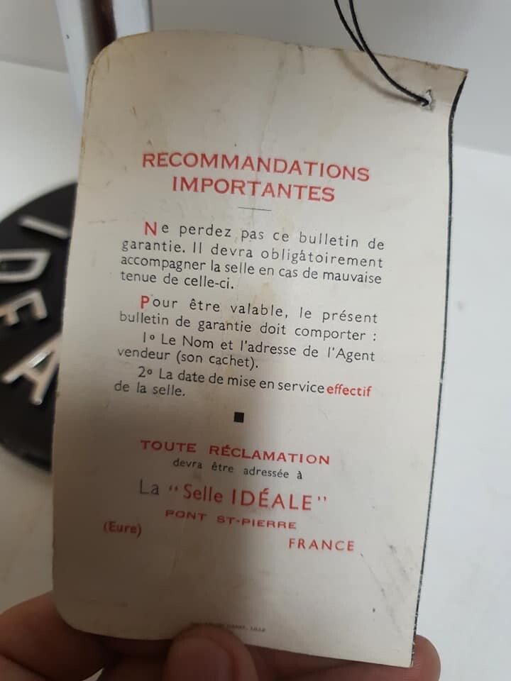 NOS IDEALE PROFESSIONNEL TB n°59 SADDLE SEAT MADE IN FRANCE VINTAGE 686gr