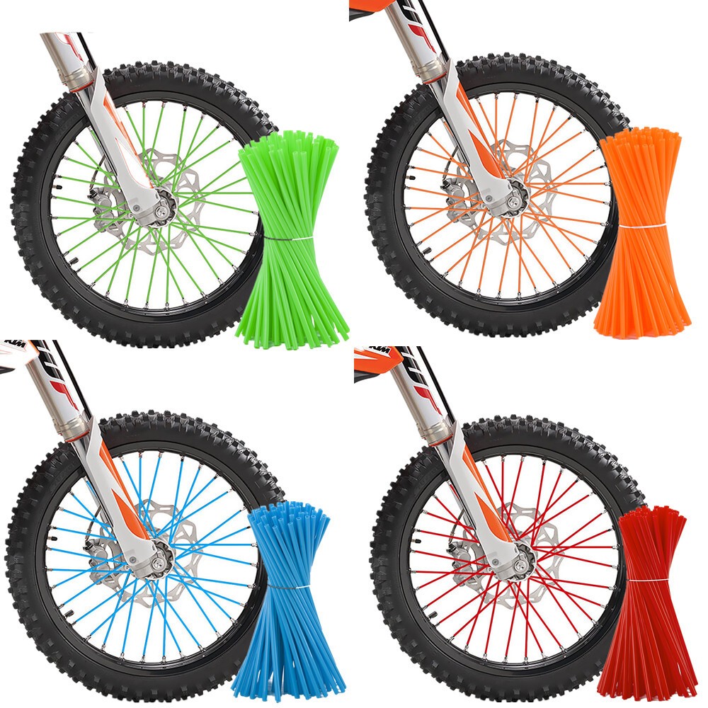72PCS Spoke Skins Covers For Motocross Dirt Bike Wheel Rim Guard Protector Wraps