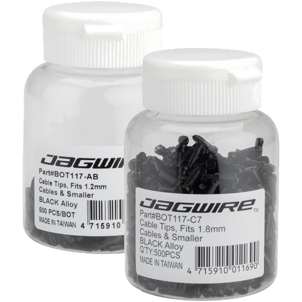 Jagwire Black Cable End Crimps Bundle 1.2mm & 1.8mm Tidy, Durable,