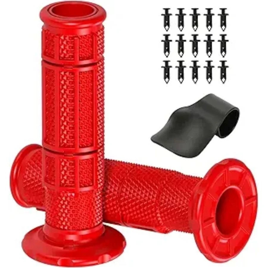 7/8 Handlebar Grips Rubber ATV Handle Grips Replacement for 350 420-red