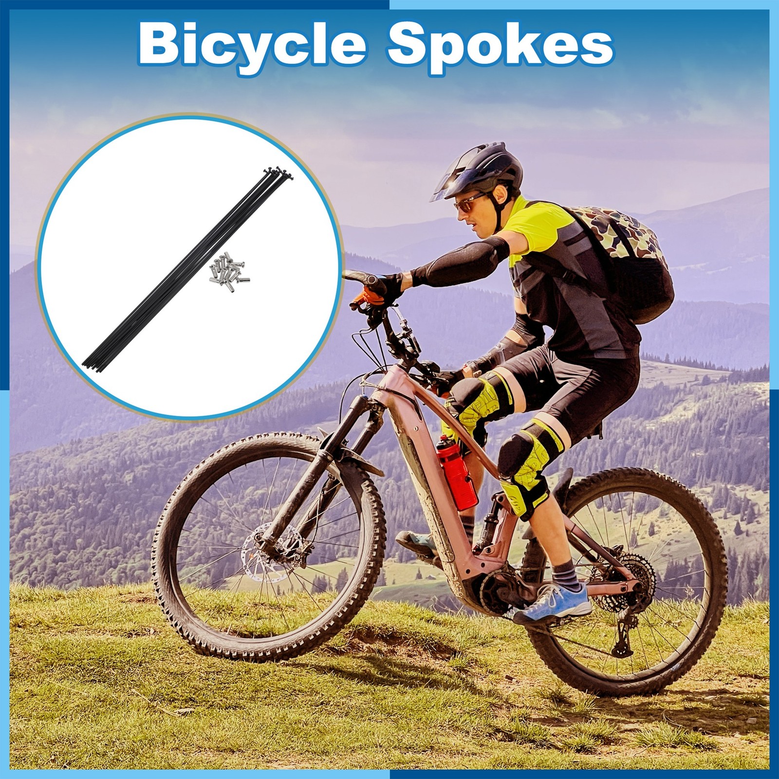 1 Set 14G 280mm Length Bicycle Spokes Nipple 304 Stainless Steel Universal