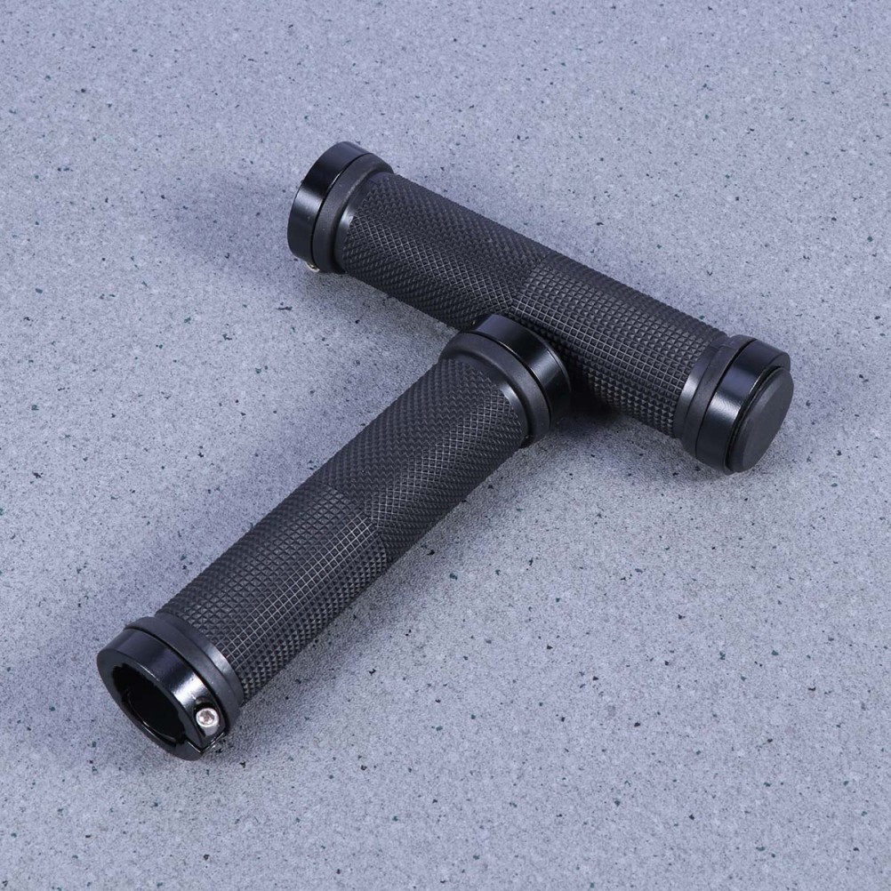 Set of 2 Durable Black Aluminum Alloy Handle Sleeves for Bike Shock Resistance