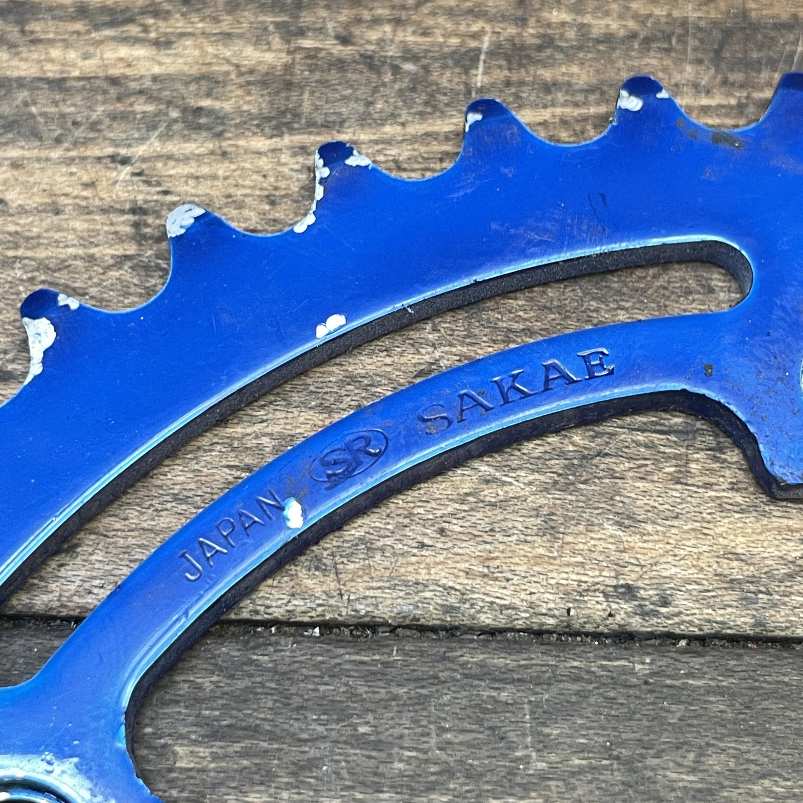 Vintage SR Sakae 42t BMX Chainring Blue 42 Tooth 118 BCD Japan Bike Apex