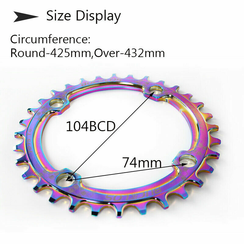 BUCKLOS 104bcd Bike Crank 30-42T Narrow Wide Single Chainring MTB Bike Crankset