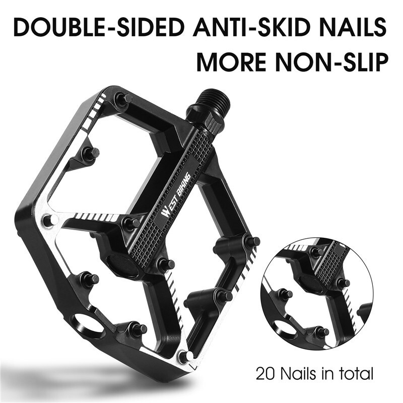 WEST BIKING Bike Pedals DU Sealed Bearing 9/16″ Aluminum Alloy Bicycle Pedals