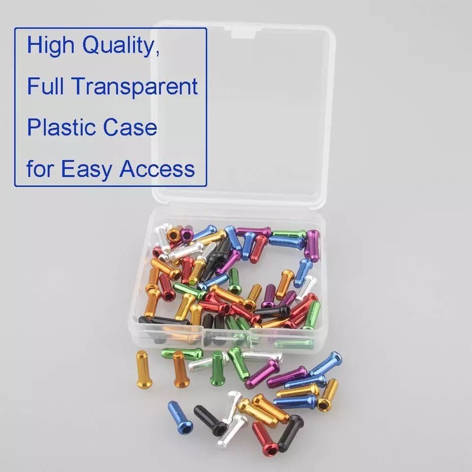80Pcs Bike Cable End Caps Cable End Crimps Brake Tips Shifter for Mountain Bike