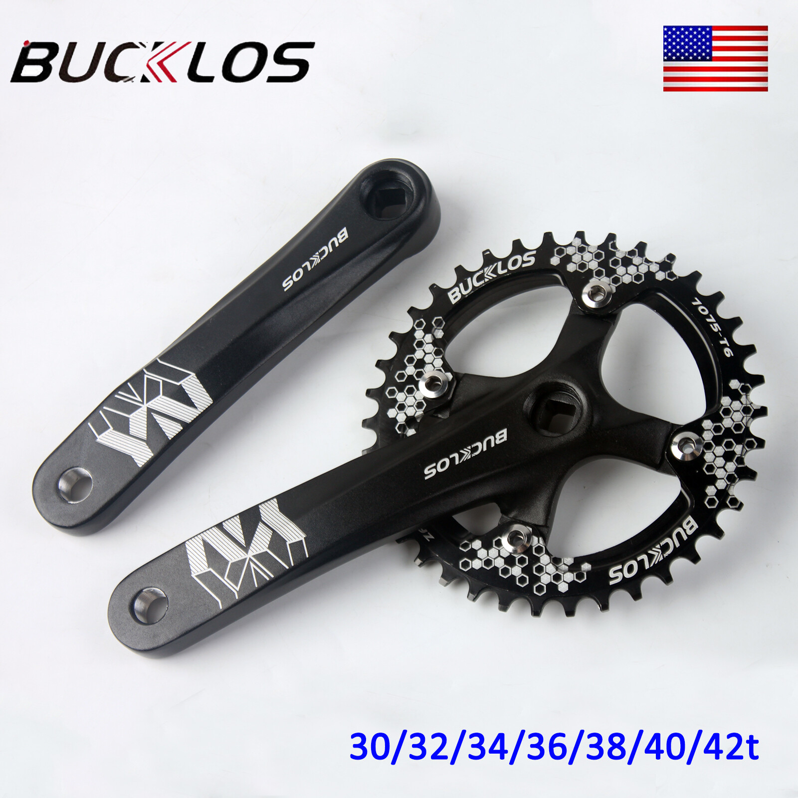 BUCKLOS MTB Bike 170MM Single Crankset 30-42T Narrow Wide Round Oval Chain Ring