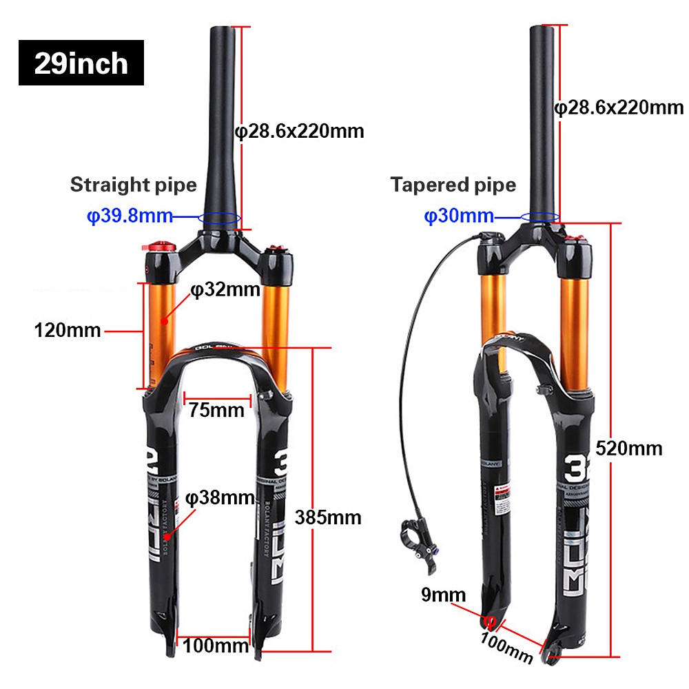 Ultra-light 29» Mountain Bike Air Front Fork With Remote Control Magnesium MUKY