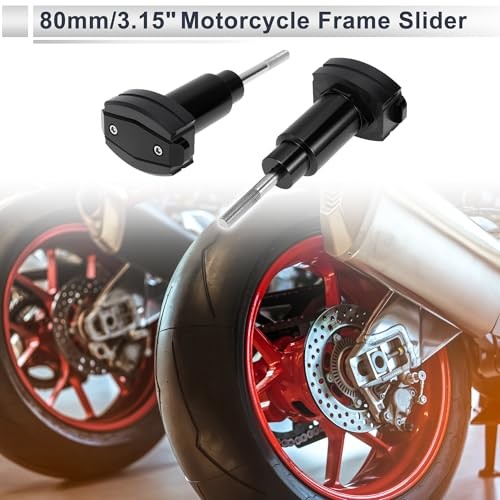 1.1″ Motorcycle Slider Frame Aluminum Alloy Plastic Wheel Fairing Black