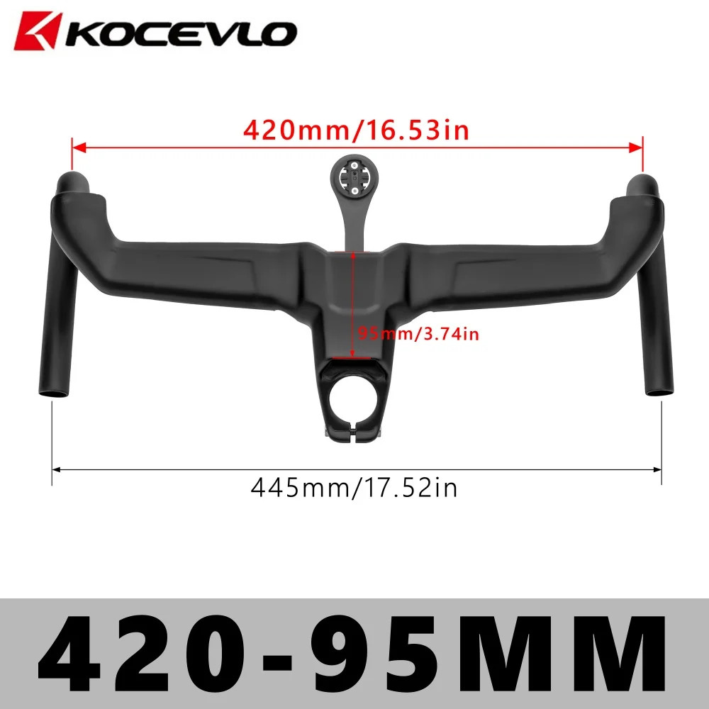 Road Bike Carbon Integrated Handlebar 28.6/31.8mm with Spacers Internal Cables