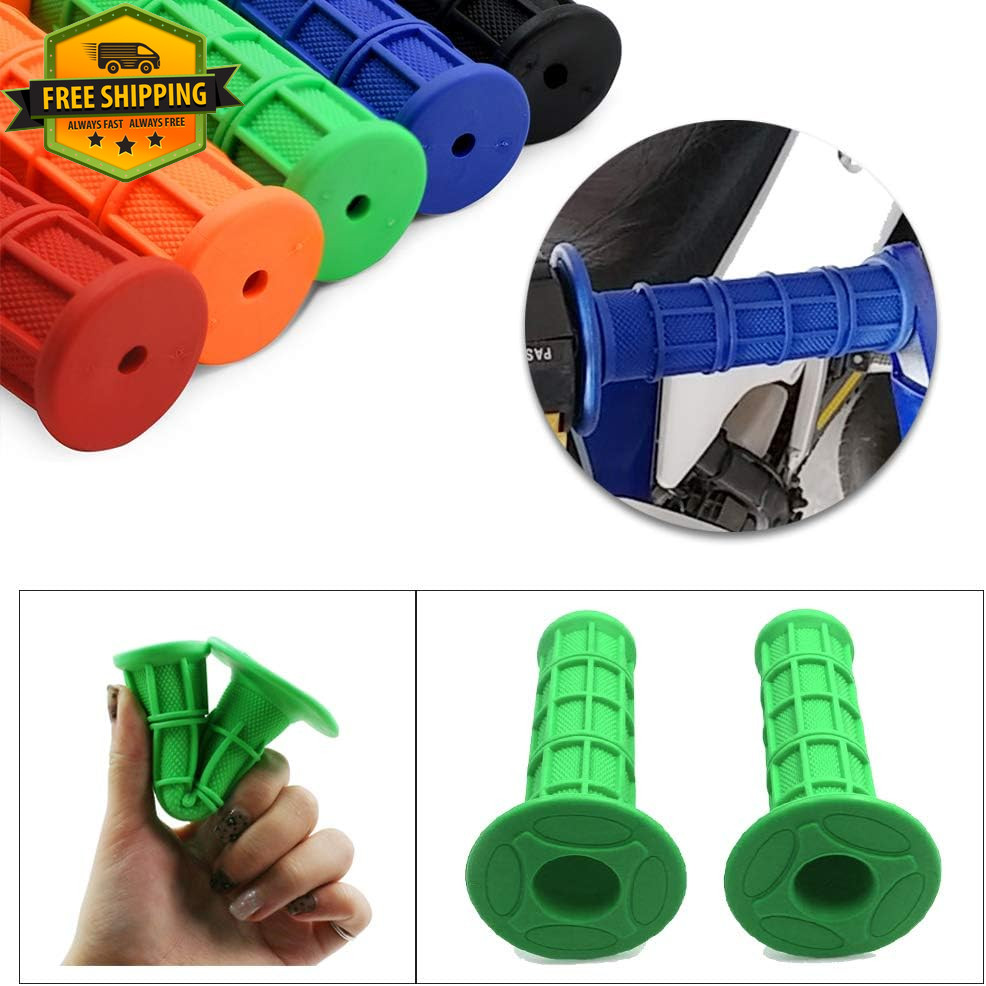 Motorcycle Handlebar Grips 7/8in Non Slip Soft Rubber For ATV Dirt Bike Black