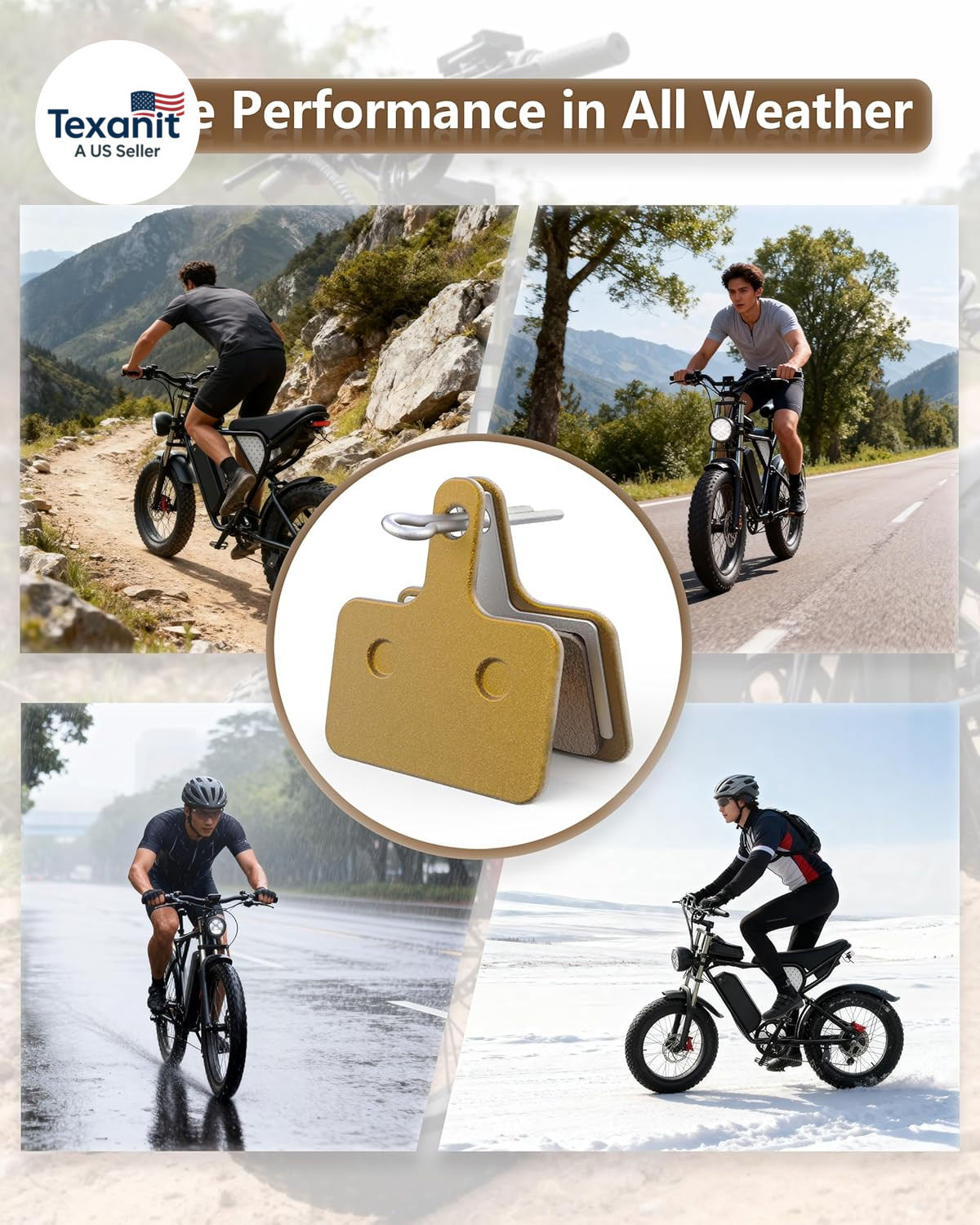 Ebike Metal Brake Pads for Ridstar Q20 MINI/H20/Q20 Lite, Super 73 S1/S2/S/R/K1D