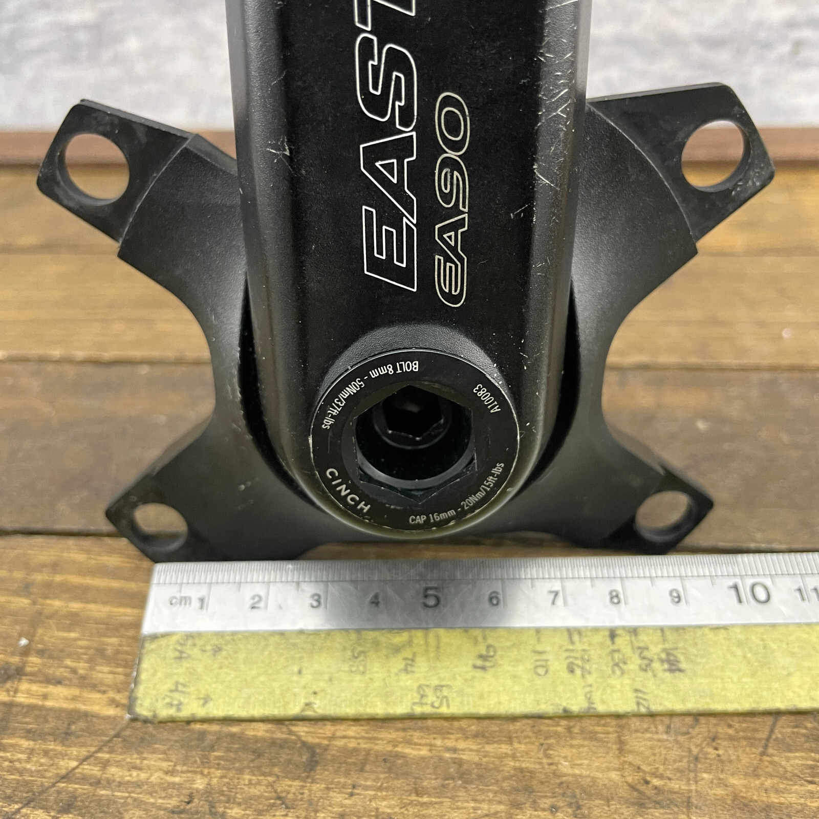 Easton EA90 Crank Set 175 mm Asymmetric 4 Bolt Alloy Road Black BB Untested