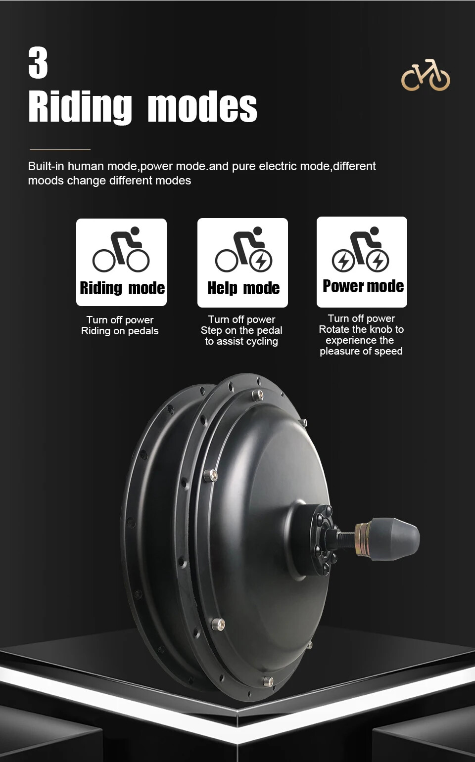 48V/52V 2000W MTB Electric Bicycle 20-29 Inch 700C Front Rear Hub Motor Wheel