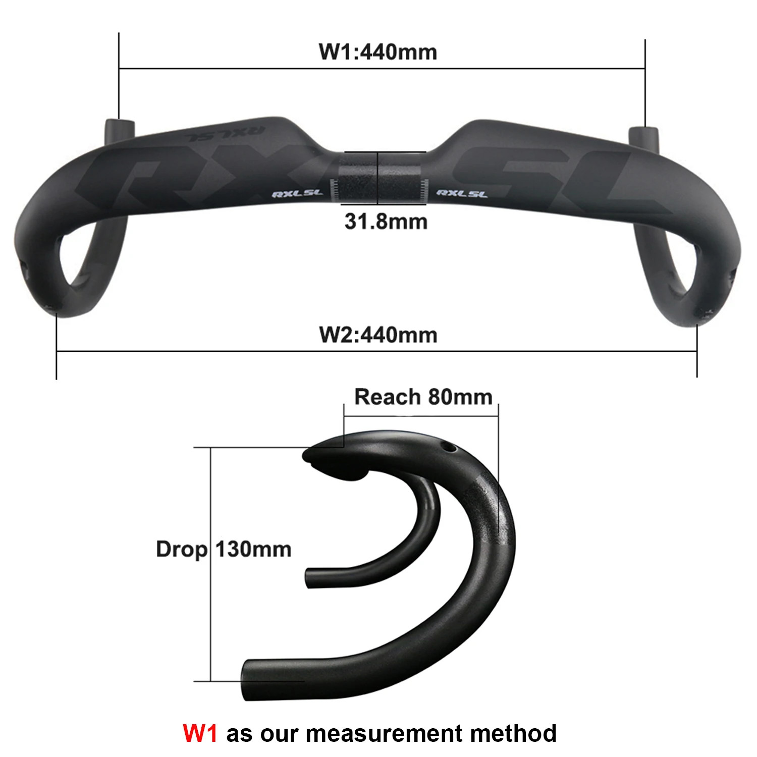 Road Bike Cycling 3K Glossy Internal Routing Carbon Handlebar 400/420/440mm