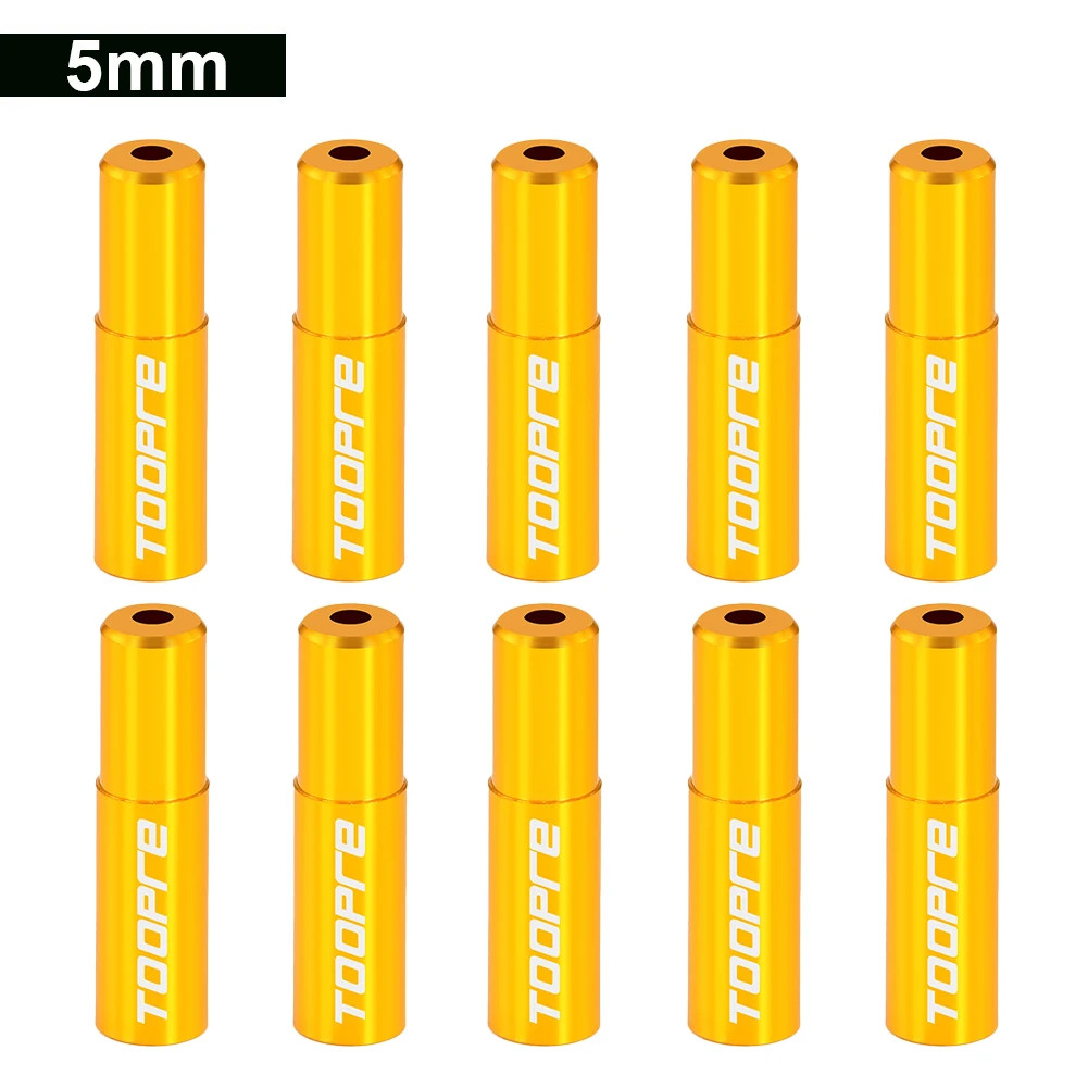 TOOPRE 10Pcs Bike Cable End Caps 4mm 5mm Aluminum MTB Road Brake Shift Tips