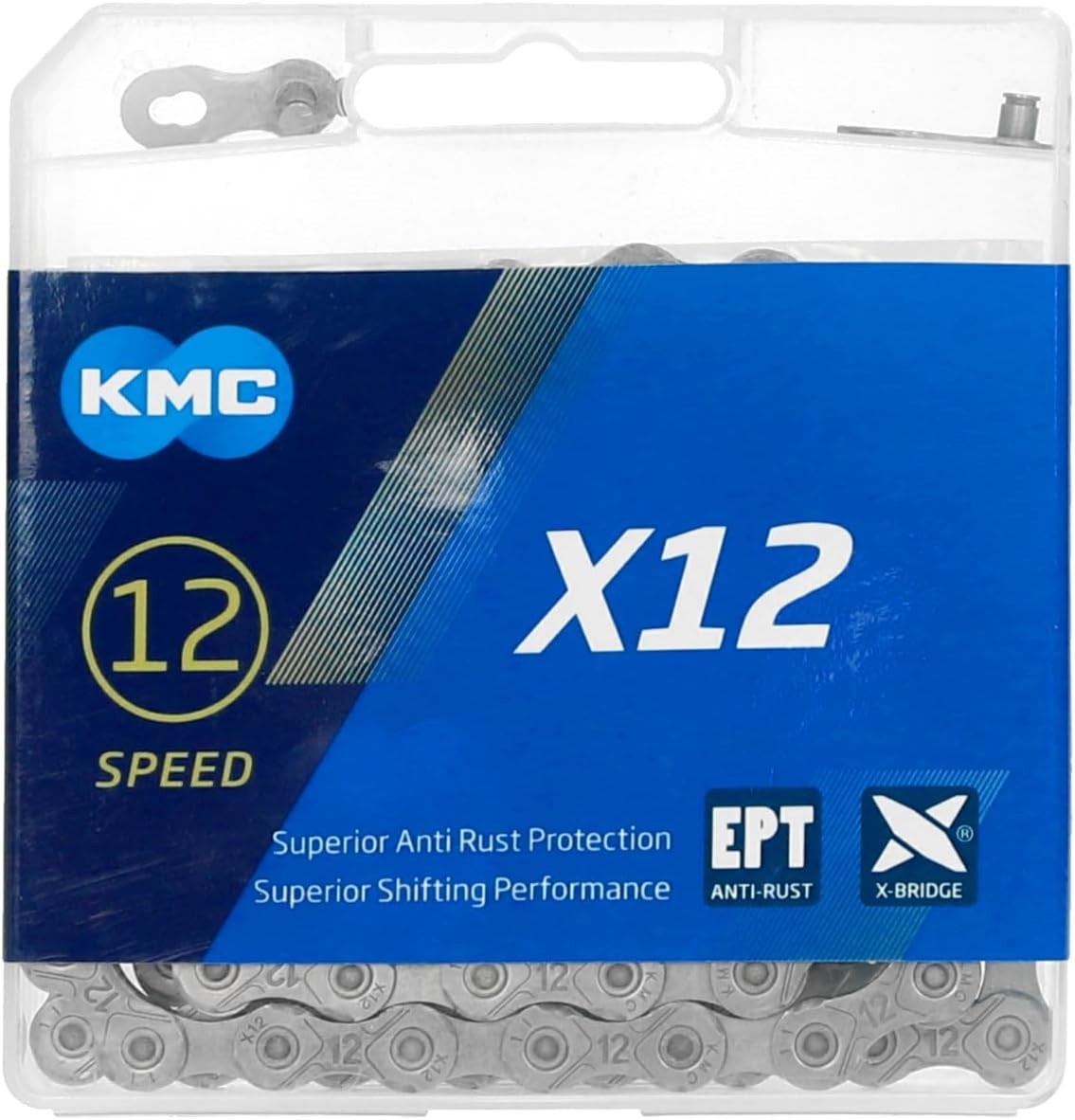 KMC X12 EPT 12-Speed Chain, Silver, 126 Links