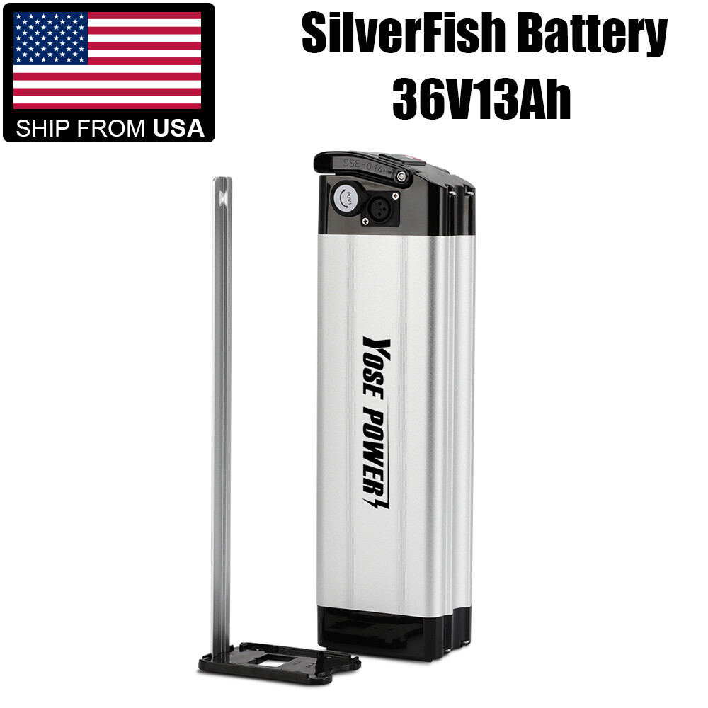 36V 13Ah Silver Fish Lithium Li-ion Battery for 700W Electric Bicycles E-Bike